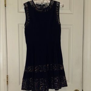 Miami Black Mini Dress with Gold Accents